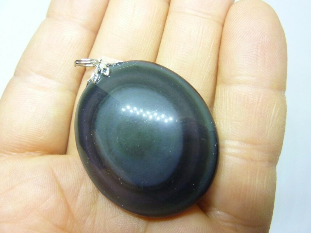 Pendentif Obsidienne oeil celeste ref 4296