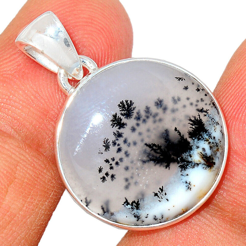 Pendentif Merlinite opale dentritique Monture argent 925 REF 7530