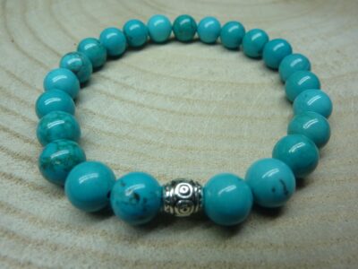 Bracelet Turquoise - Perles rondes 8 mm