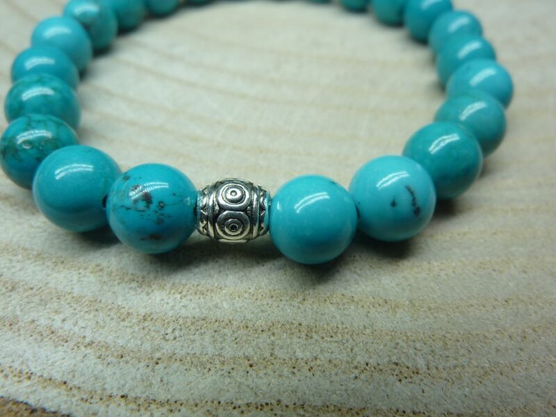 Bracelet Turquoise - Perles rondes 8 mm