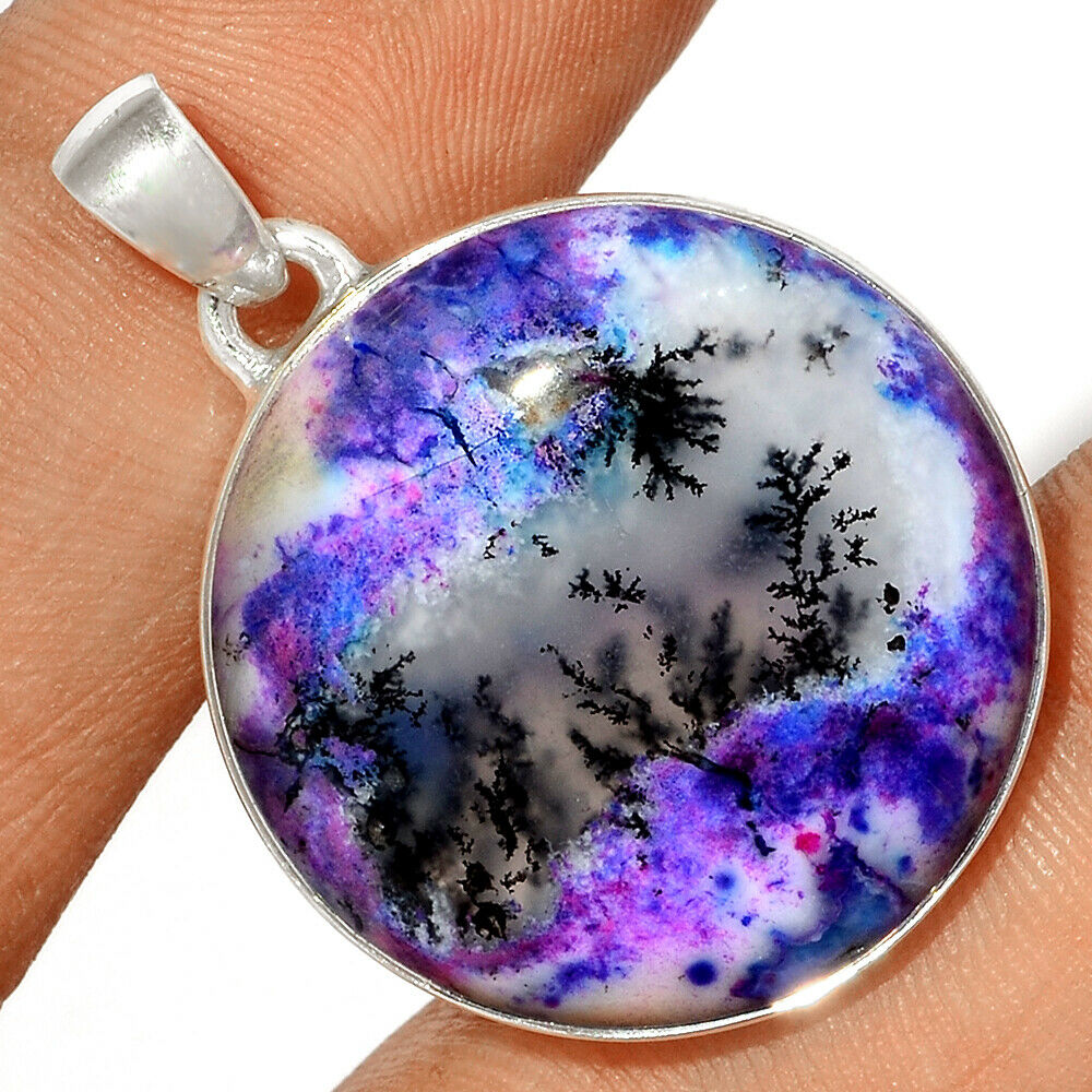 Pendentif Merlinite opale dentritique Monture argent 925 REF 0434