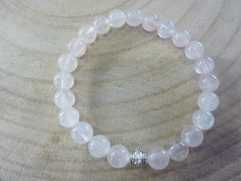 Bracelet Quartz rose – perles rondes 8 mm