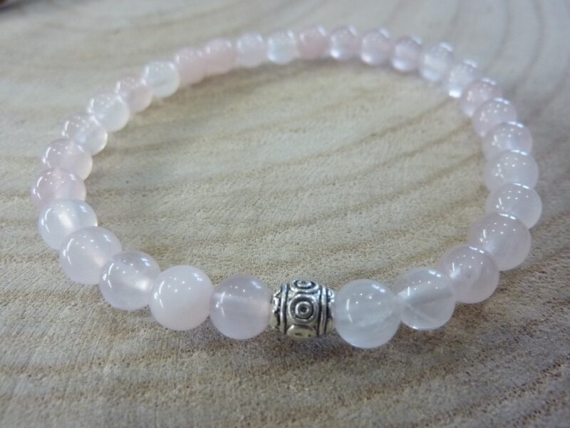 Bracelet Quartz rose – perles rondes 6 mm