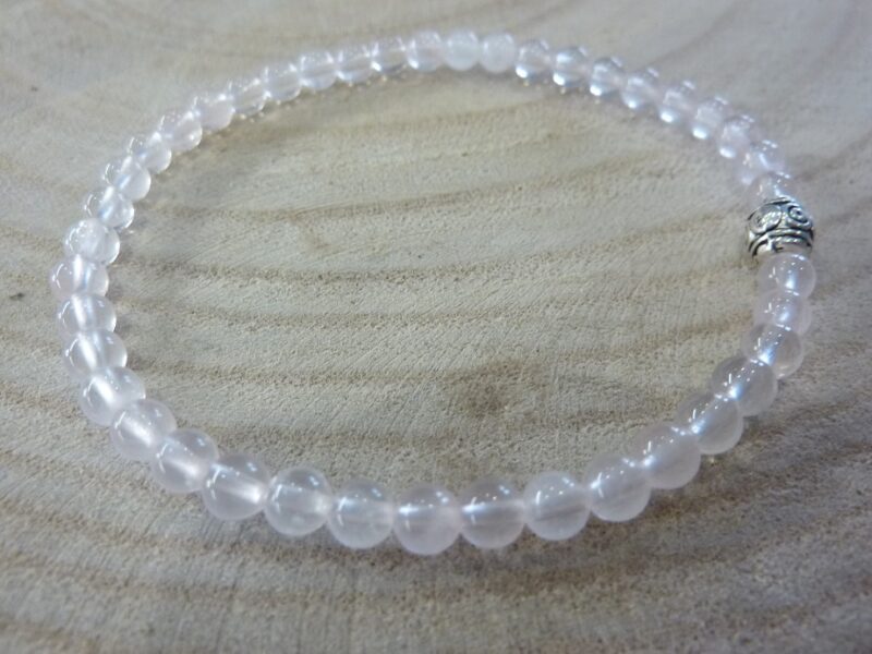 Bracelet Quartz rose - perles rondes 4 mm