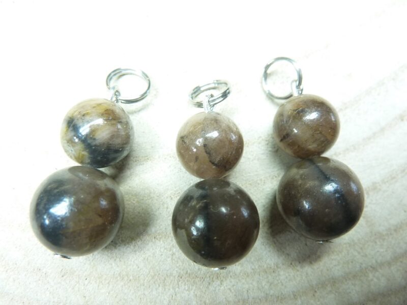 Pendentif Chiastolite-Andalousite - perle 12-10 mm