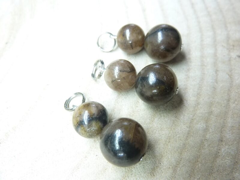 Pendentif Chiastolite-Andalousite - perle 12-10 mm