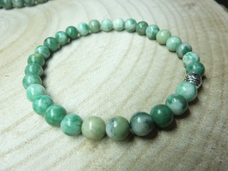 Bracelet Jade vert - Perles rondes 6 mm