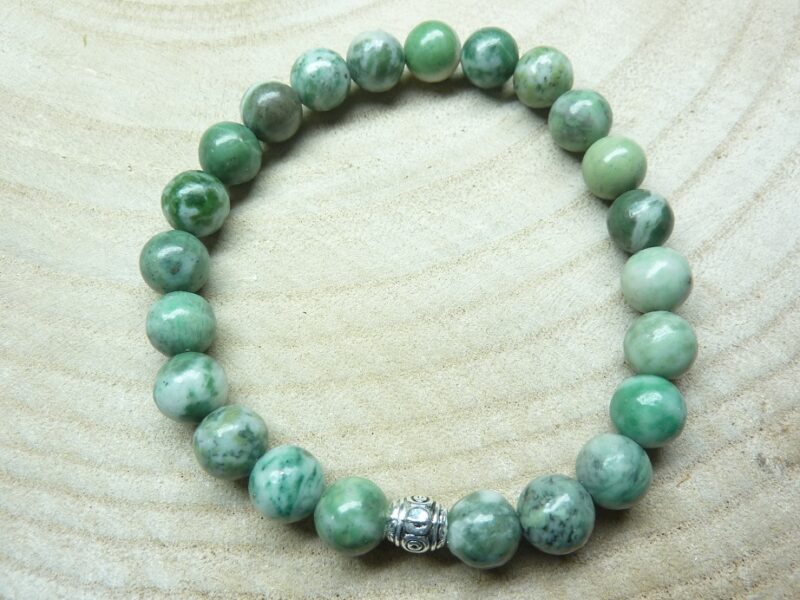 Bracelet Jade vert - Perles rondes 8 mm