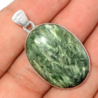 Pendentif Séraphinite Monture argent 925 ref 4782