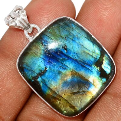 Pendentif Labradorite monture argent 925 ref 6967