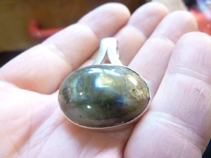 Pendentif labradorite Monture argent 925 ref 6966