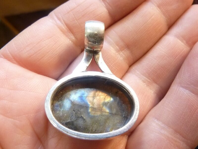 Pendentif labradorite Monture argent 925 ref 6966