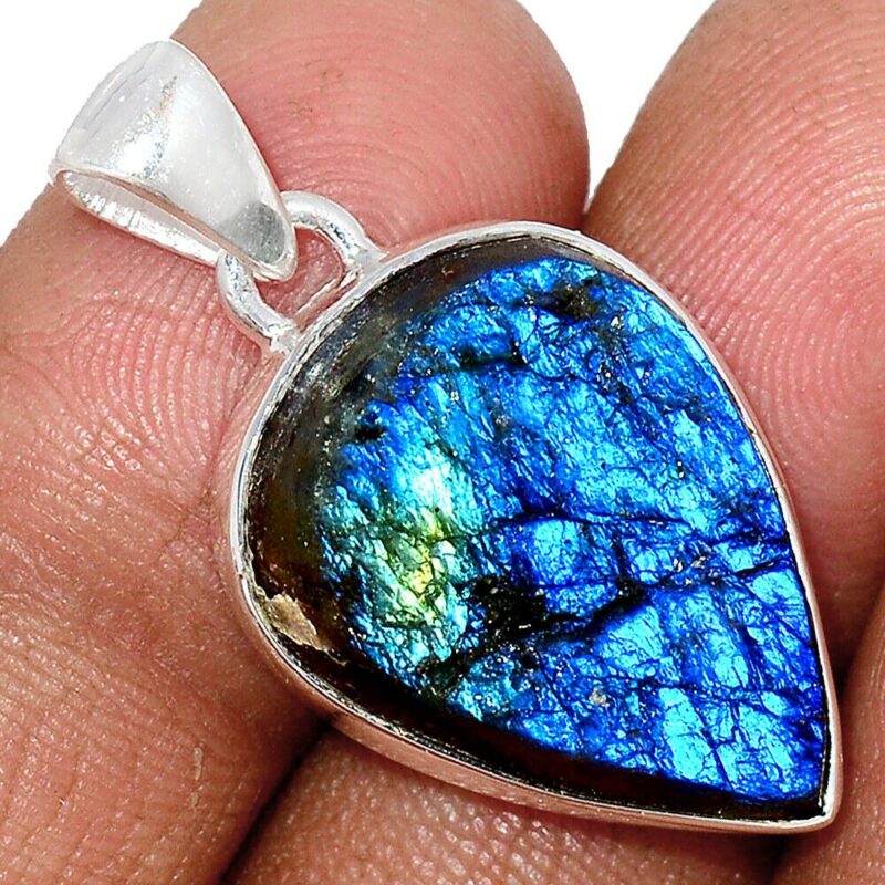Pendentif Labradorite brut monture argent 925 ref 8882
