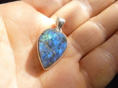 Pendentif Labradorite brut monture argent 925 ref 8882