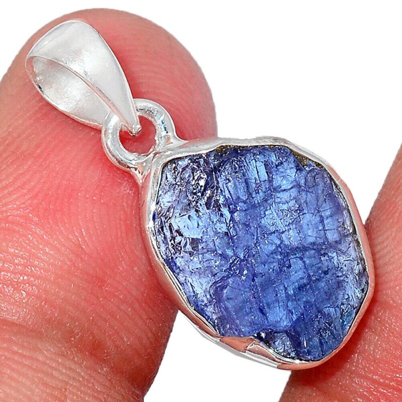 Pendentif Tanzanite brut Monture en argent ref 0184