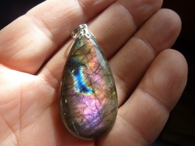 Pendentif Labradorite violet Rare ! ref 0947