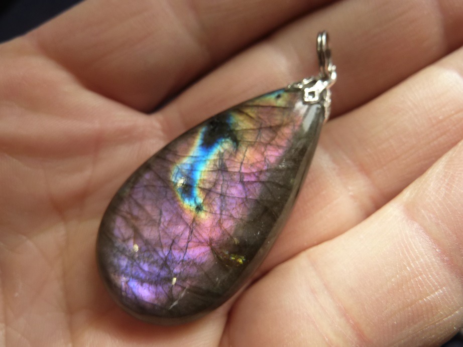 Pendentif Labradorite violet Rare ! ref 0947