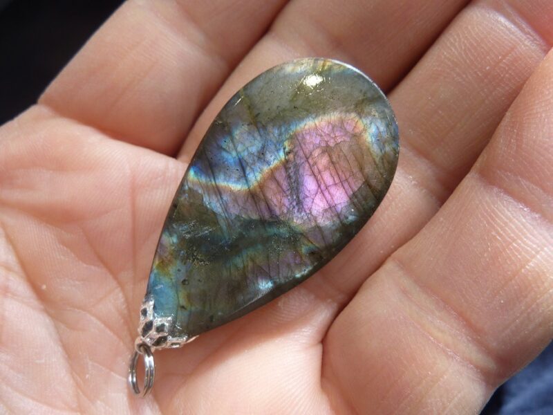 Pendentif Labradorite violet Rare ! ref 0947
