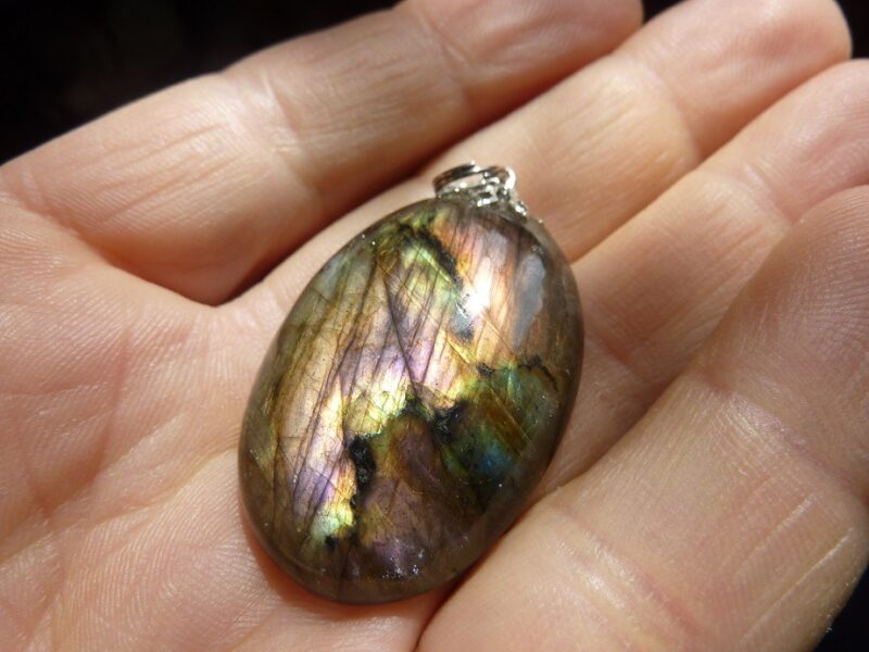 Pendentif Labradorite violet Rare ! ref 1028