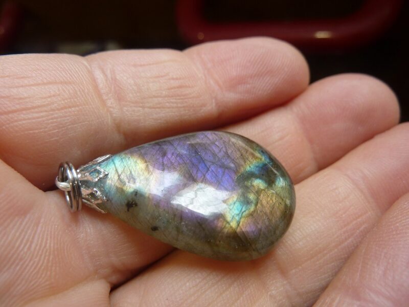 Pendentif Labradorite violet Rare ! ref 3388