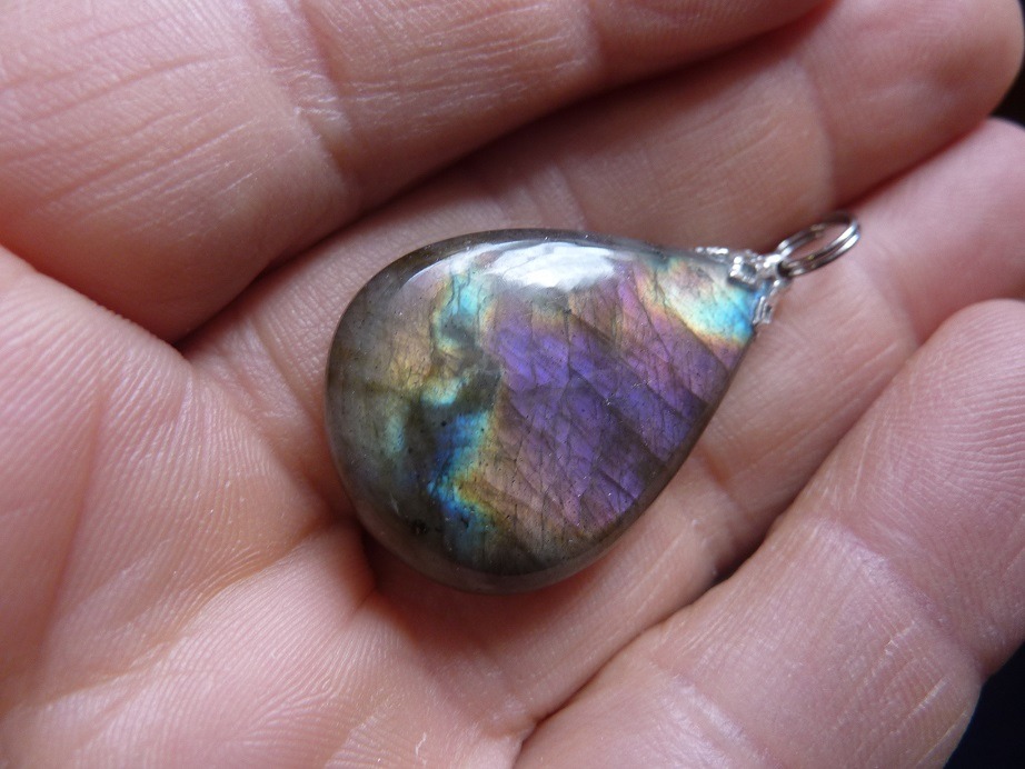 Pendentif Labradorite violet Rare ! ref 3388