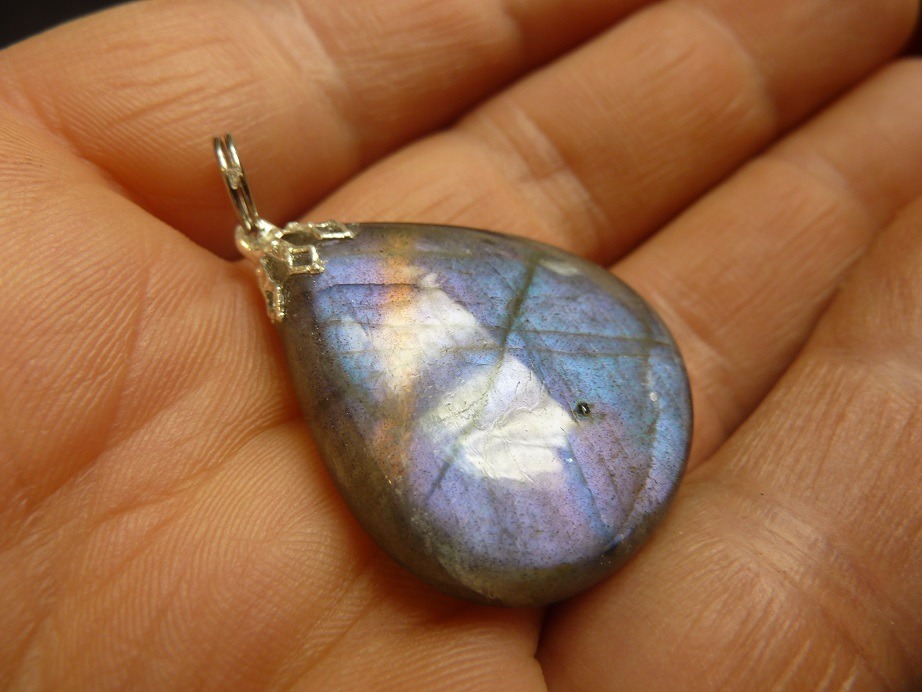 Pendentif Labradorite violet Rare ! ref 4125