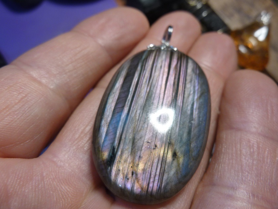 Pendentif Labradorite violet Rare ! ref 5890