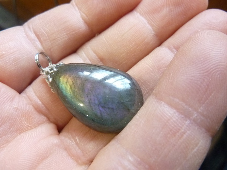 Pendentif Labradorite violet Rare ! ref 1305