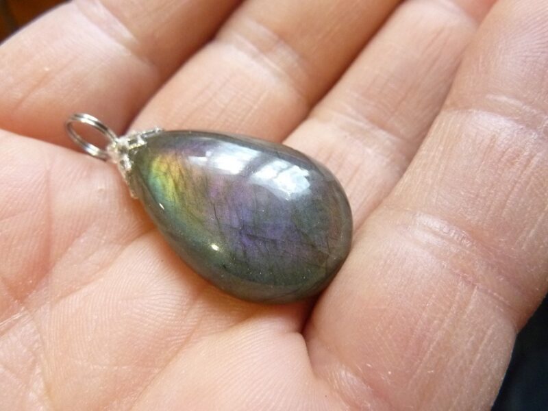 Pendentif Labradorite violet Rare ! ref 1305