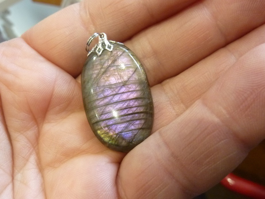 Pendentif Labradorite violet Rare ! ref 3328