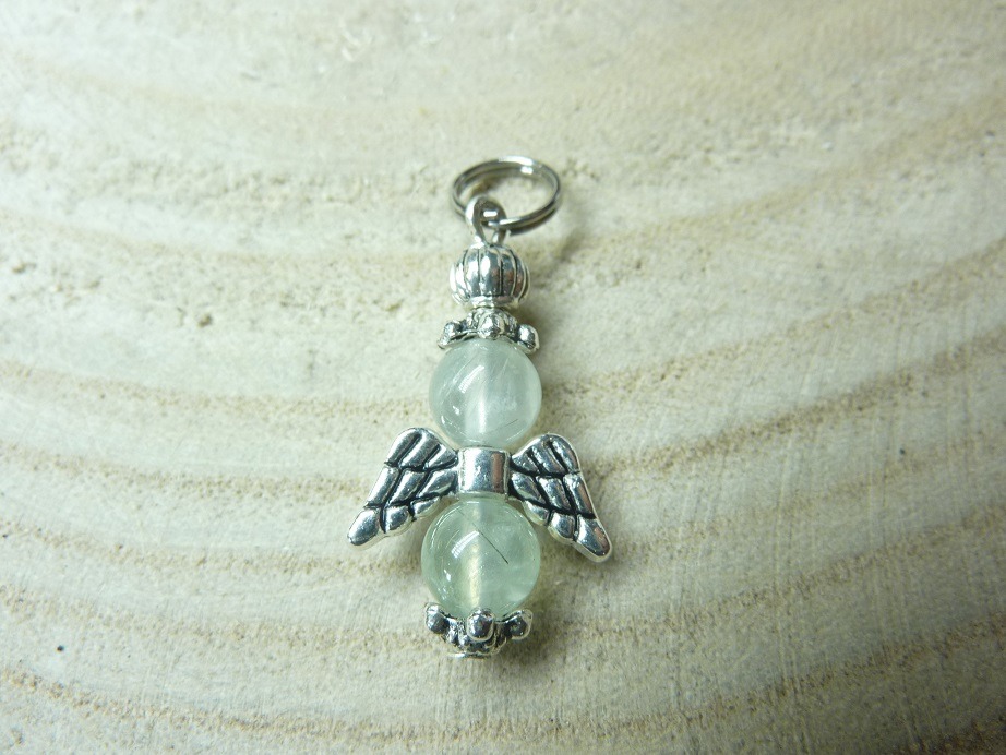 Pendentif Préhnite - perles 6 mm