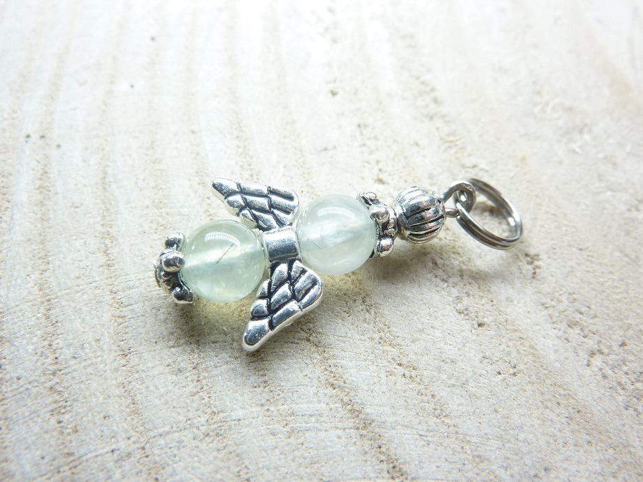 Pendentif Préhnite - perles 6 mm