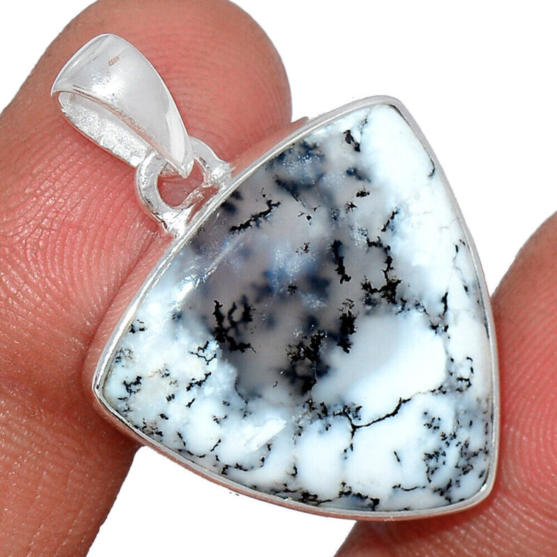 Pendentif Merlinite opale dentritique argent 925 REF 0037