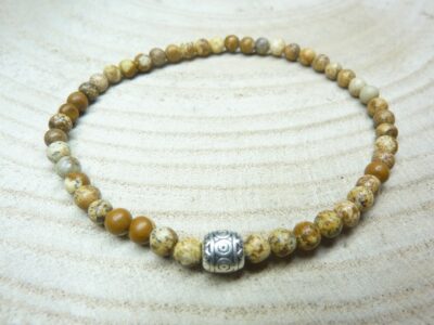 Bracelet Jaspe paysage - Perles rondes 4 mm