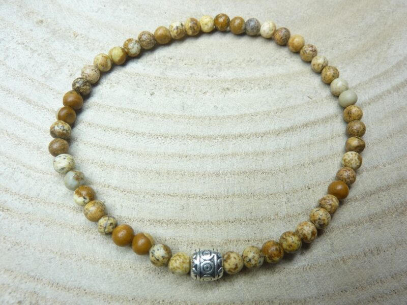 Bracelet Jaspe paysage - Perles rondes 4 mm