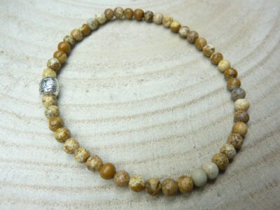 Bracelet Jaspe paysage - Perles rondes 4 mm