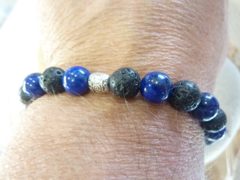 Bracelet Lapis lazuli-Pierre de lave