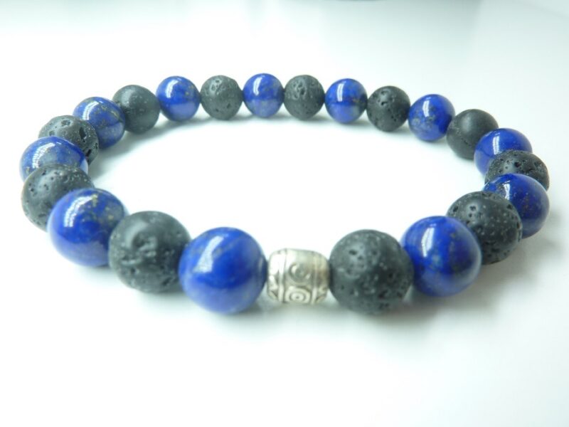 Bracelet Lapis lazuli-Pierre de lave