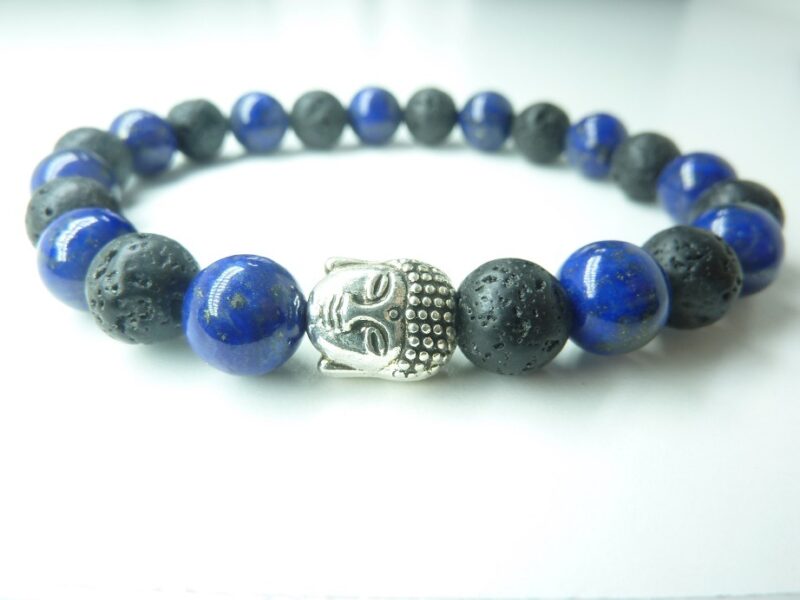 Bracelet Lapis lazuli-Pierre de lave-Bouddha