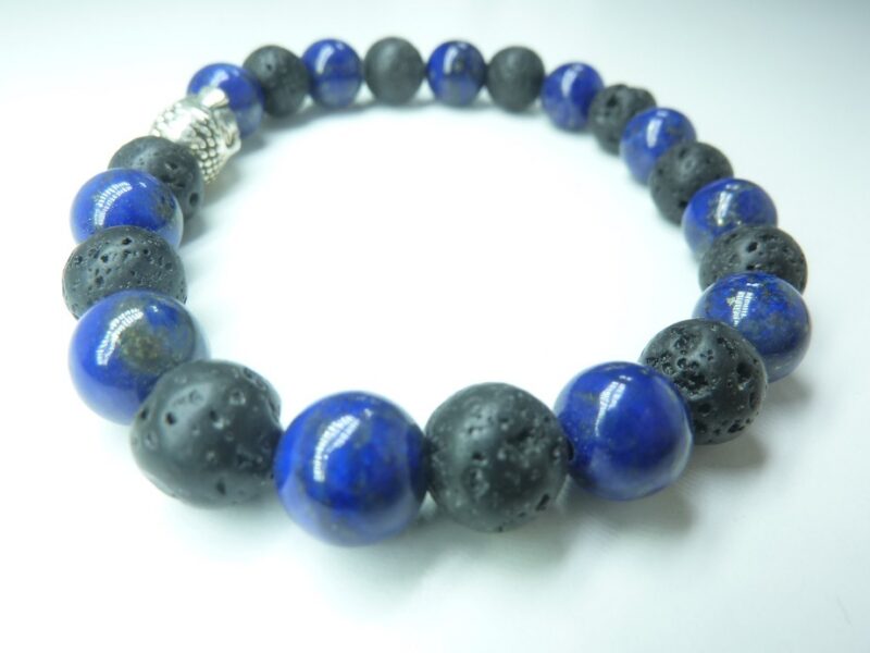 Bracelet Lapis lazuli-Pierre de lave-Bouddha