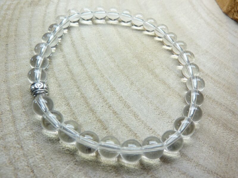 Bracelet Quartz cristal de roche-perles rondes 6 mm