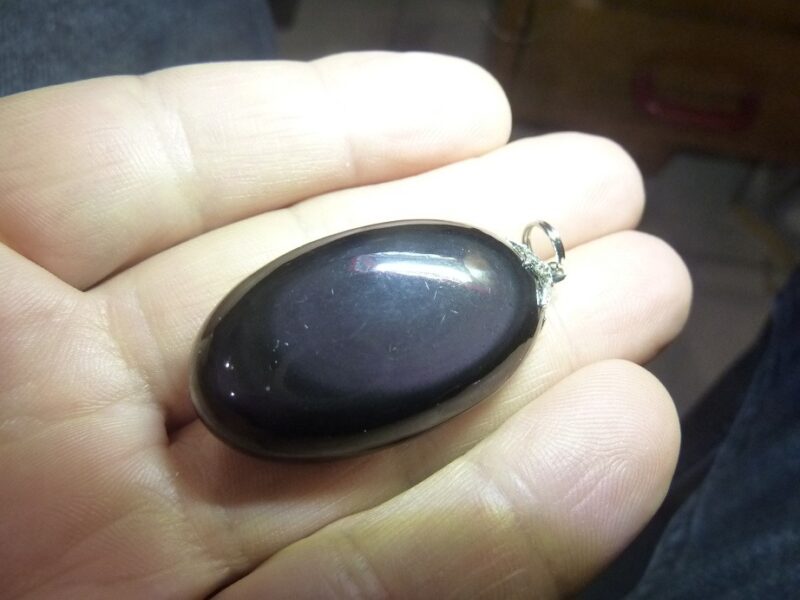 Pendentif Obsidienne oeil céleste ref 2337