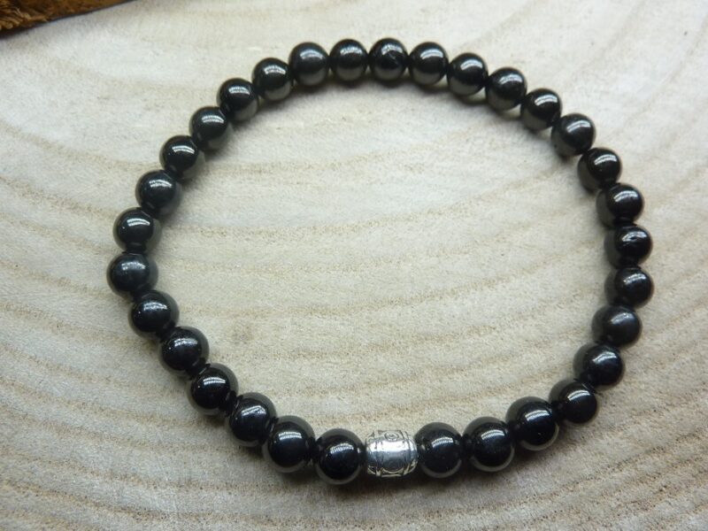 Bracelet Jais réconfort -Perles rondes 6 mm
