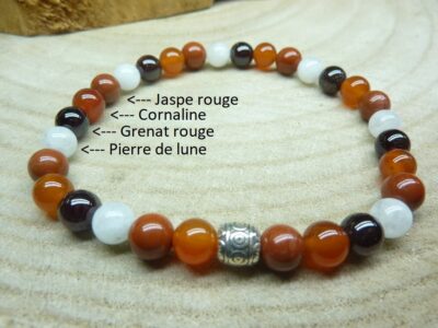 Bracelet fertilité-grossesse-Fécondation Pierre de lune-Cornaline