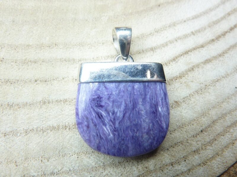 Pendentif Charoite monture argent 925 ref 2191