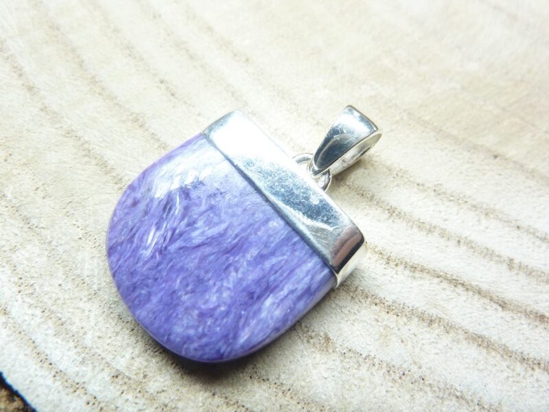 Pendentif Charoite monture argent 925 ref 2191