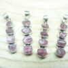 Pendentif tourmaline rose rubelite argent 925 ref 1712