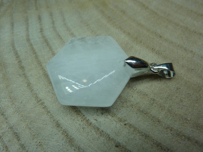 Pendentif quartz cristal de roche sceau de Salomon