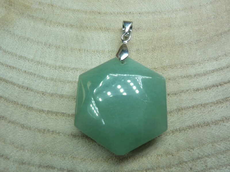 Pendentif Aventurine verte sceau de Salomon