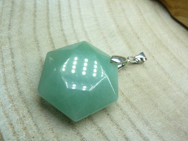 Pendentif Aventurine verte sceau de Salomon
